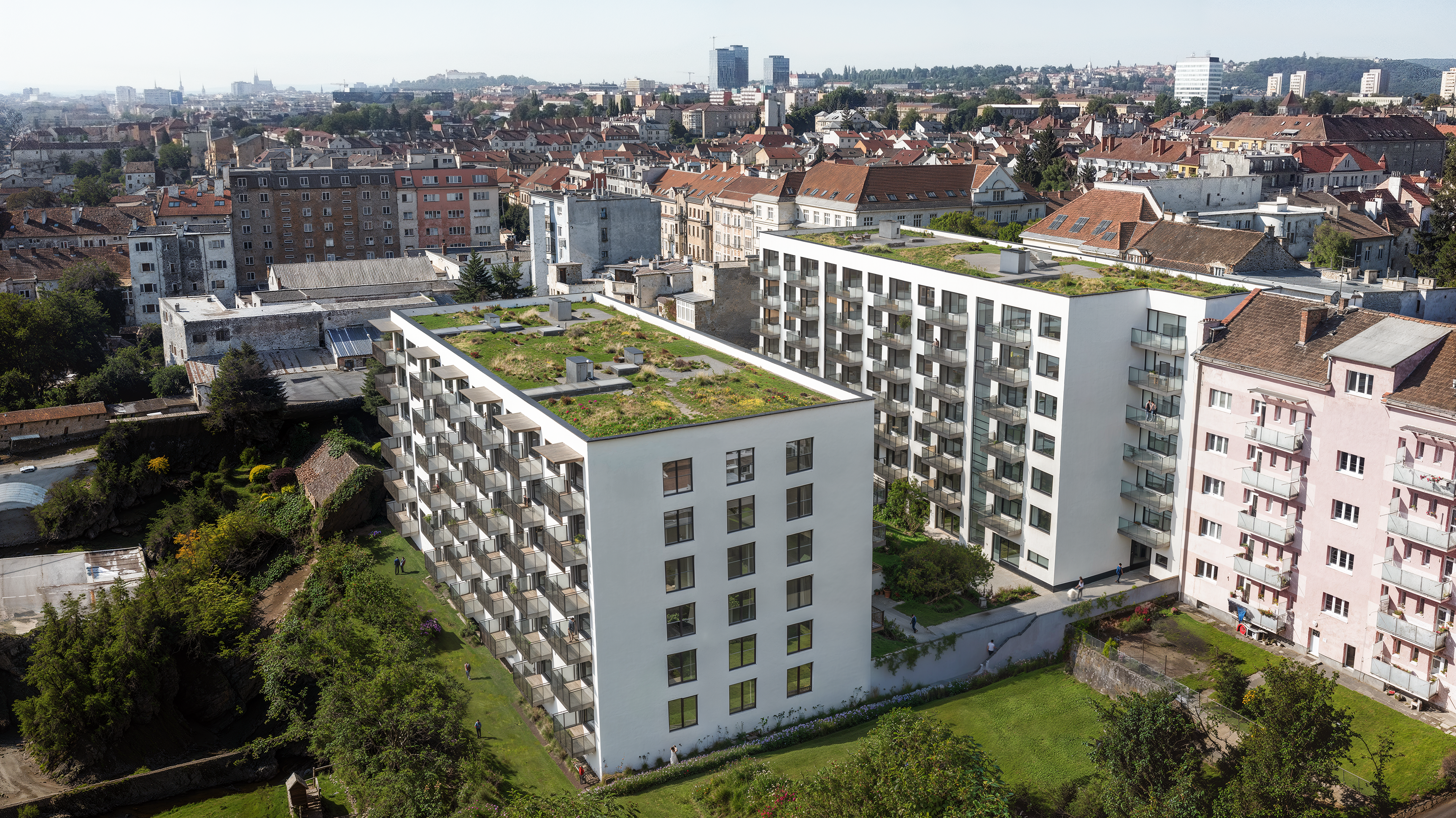 Vizualizace budov rezidence U Slovaňáku (interaktivní plánek)